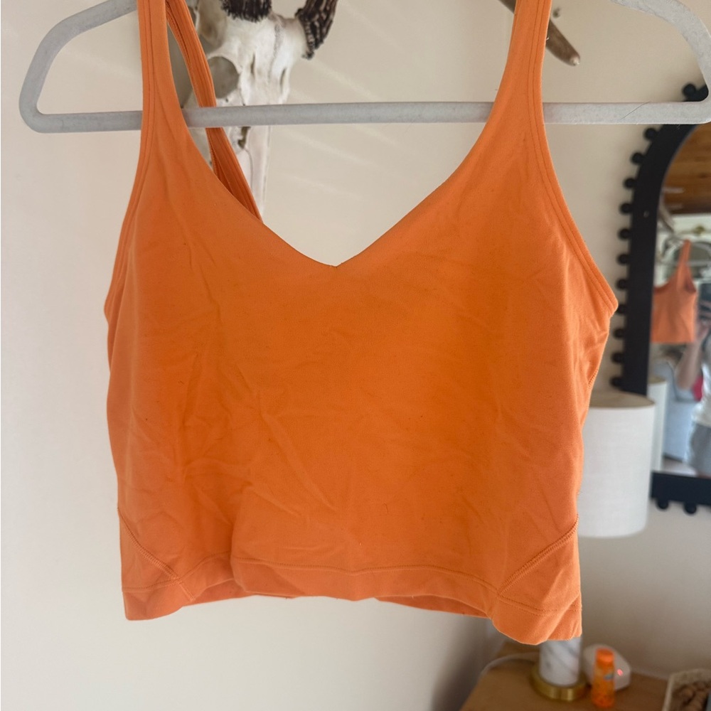 lululemon athletica Bright Orange V-Neck Cropped Tank